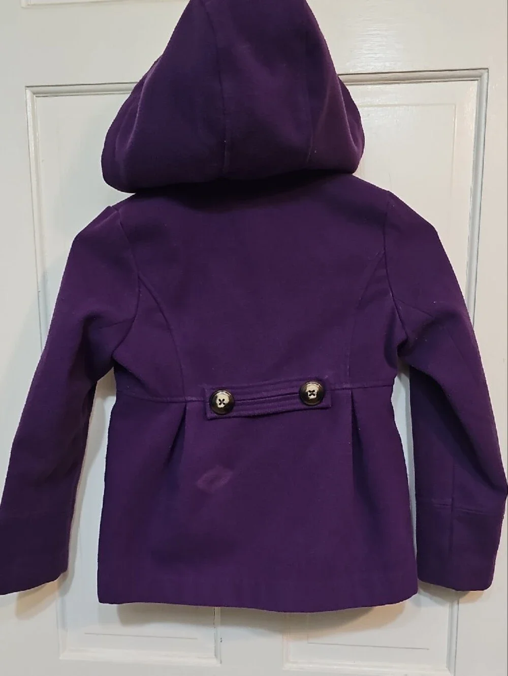 London Fog Purple Double-Breasted Hooded Peacoat for Kids